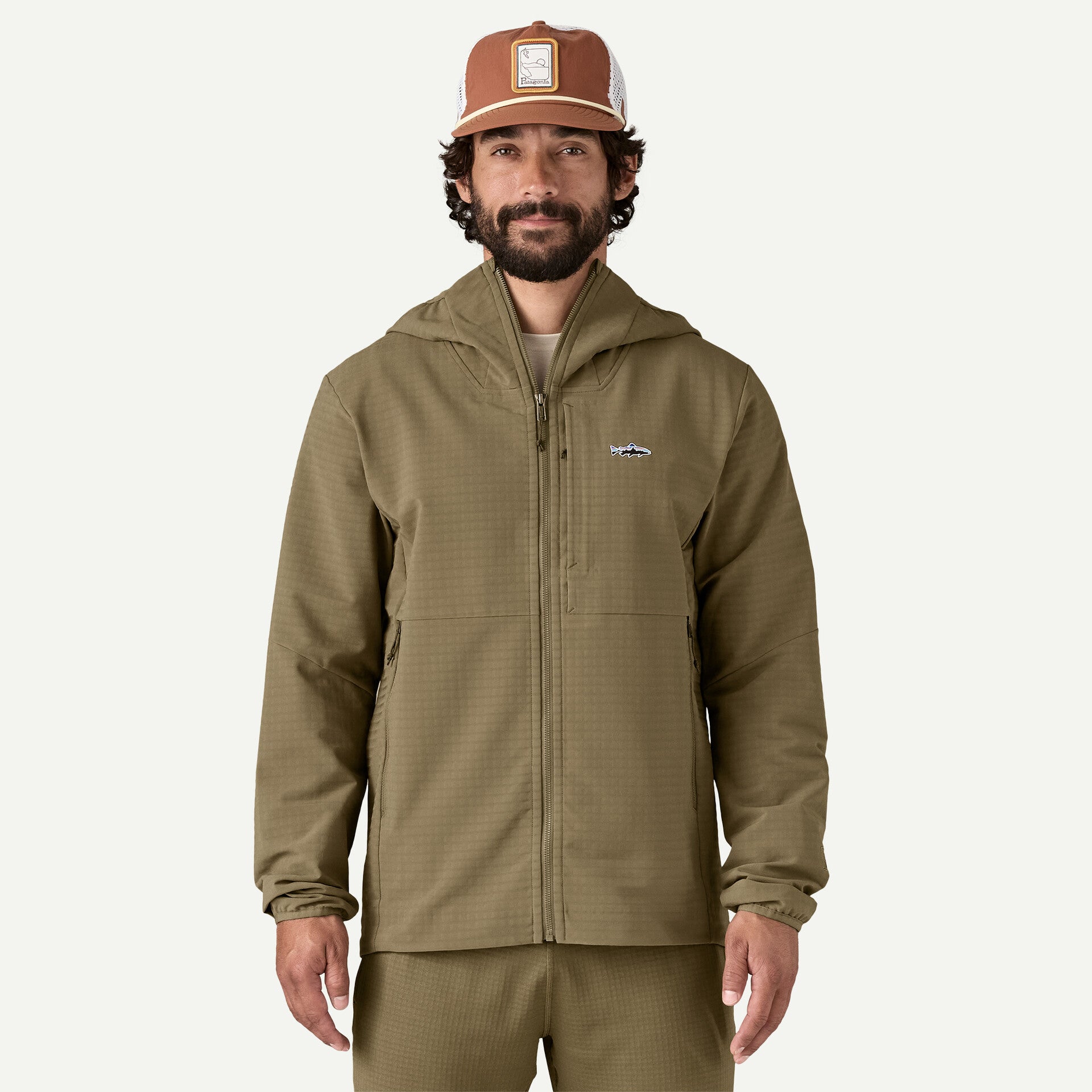 Patagonia R1 テックフェイス・フィッツロイ・トラウト・フーディ Patagonia Men's R1 Techface Fitz Roy Trout Hoody – Idaho Angler
