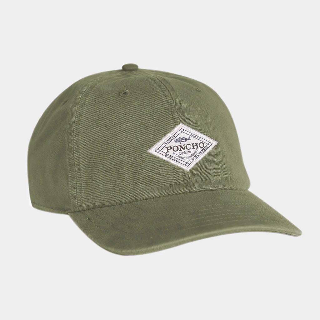 Poncho Olive Diamond Patch Hat