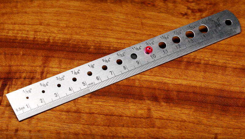 Hareline Bead Sizer And Measuring Ruler