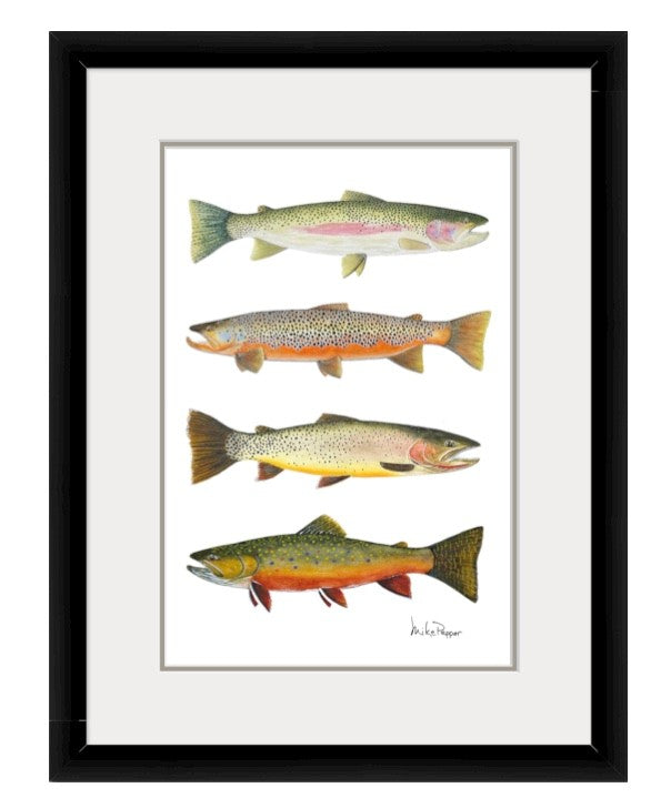 "Trout Grand Slam II" Watercolor Print