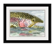 "Rainbow Trout Reflections" Watercolor Print